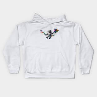 Robot Fling Kite Kids Hoodie